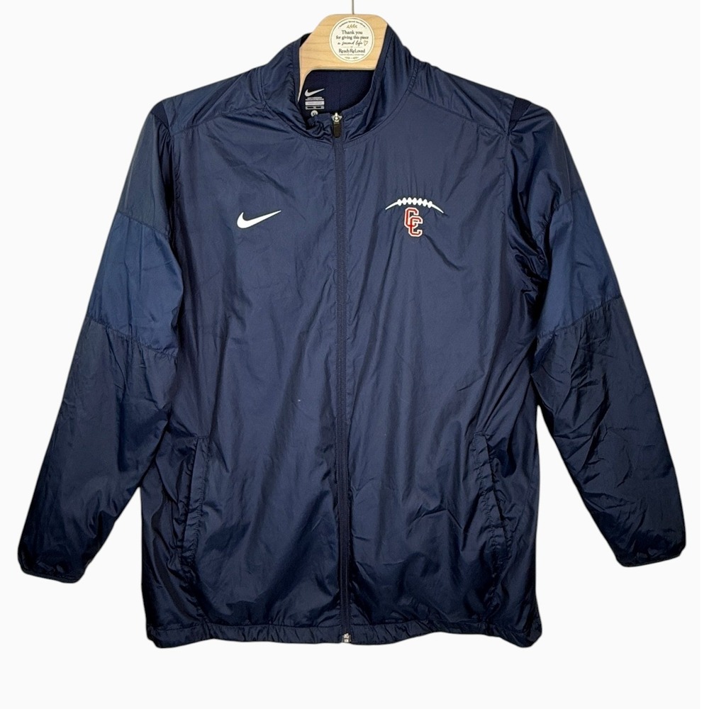 Nike Central Catholic Raiders Football Windbreaker Jacket Men's XL Navy Full Zip